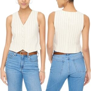 New! J. Crew Linen Blend Striped Vest